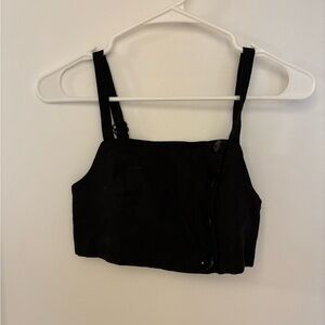 Urban Outfitters Black Buttoned Crop Top